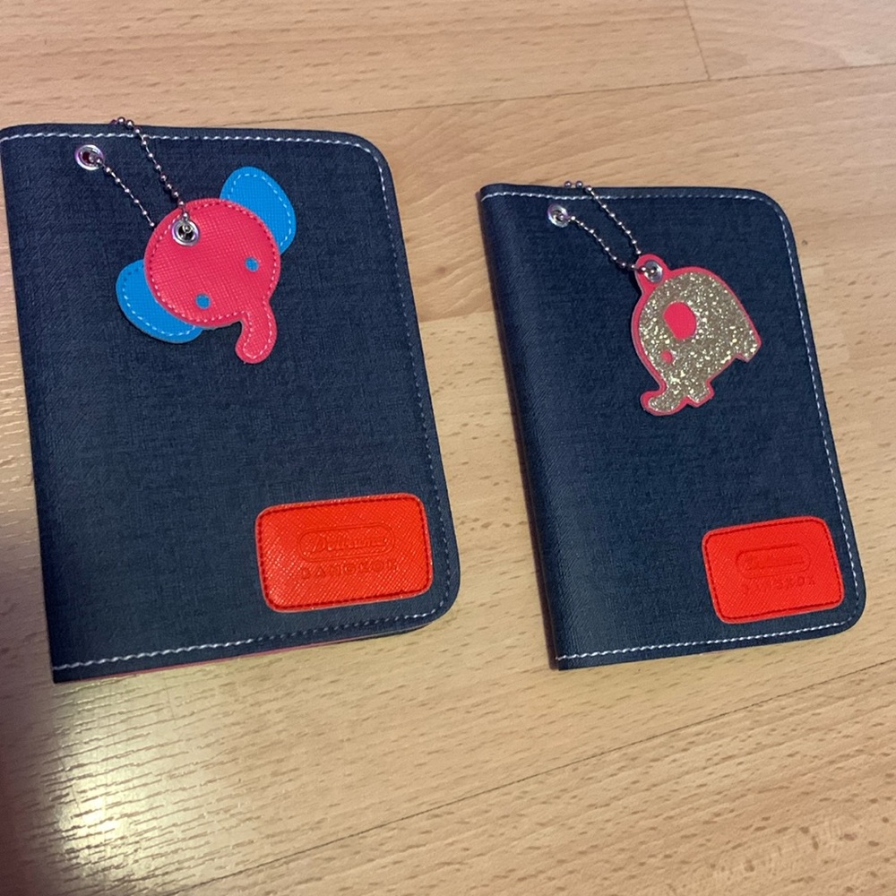 Two adorable, heavy duty, amazing quality passport holders, elephant,